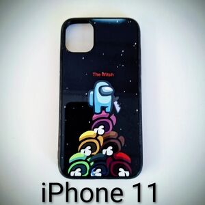 iPhone 11 Black Case with Among Us The Witch Design